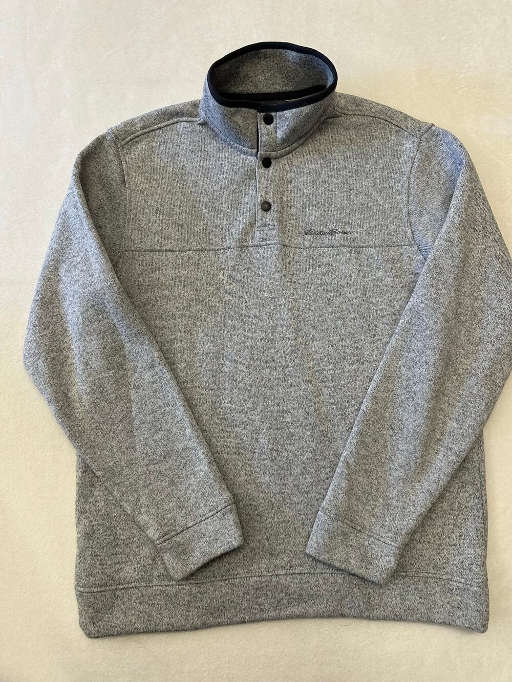 Eddie Bauer Mens Snap Fleece Pullover Large